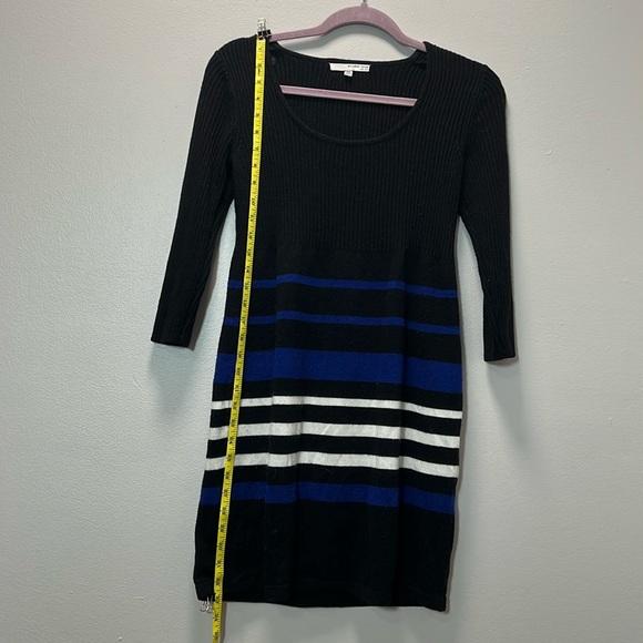 Studio One Black Sweater Dress with Blue and White Stripes - Picture 12 of 14